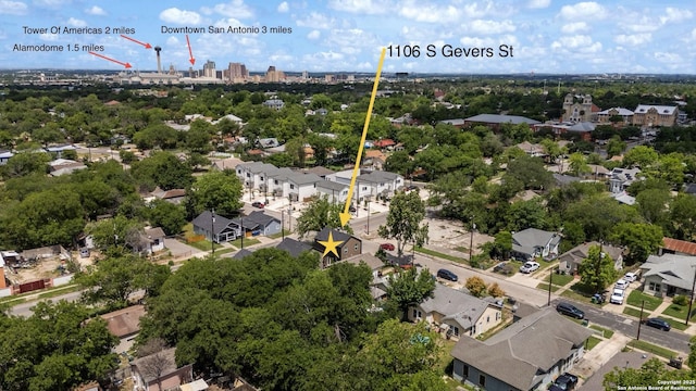 1108 S Gevers St, San Antonio, TX 78203 - aerial view of residential area