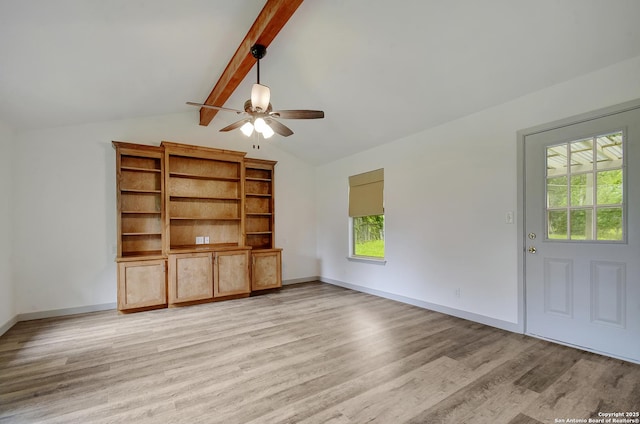5515 Rolling Rdg, San Antonio, TX 78228 - unfurnished room with ceiling fan, plenty of natural light, light wood-style floors, and baseboards