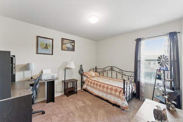 7303 Altair Loop, San Antonio, TX 78252 - bedroom with light colored carpet, an office area, and baseboards