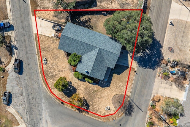 135 Fallow Dr, Kerrville, TX 78028 - view from above of property with property boundaries highlighted