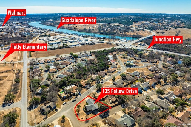 135 Fallow Dr, Kerrville, TX 78028 - map / location featuring property boundaries highlighted