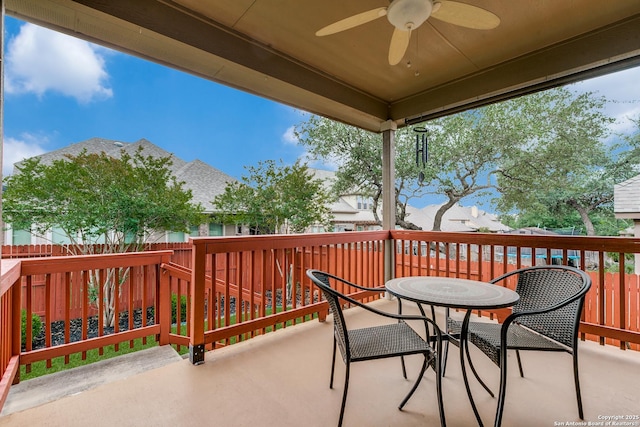15342 Fort Marcy, San Antonio, TX 78245 - balcony with a ceiling fan and outdoor dining space
