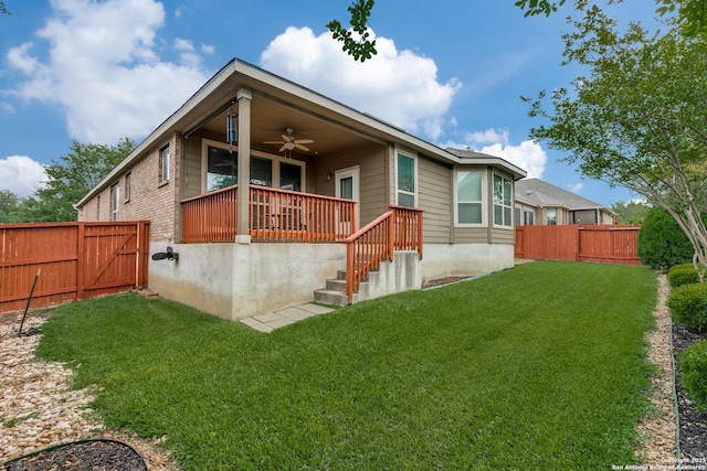 15342 Fort Marcy, San Antonio, TX 78245 - rear view of house featuring ceiling fan and a gate