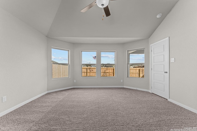 5003 Cacti Orch, San Antonio, TX 78222 - unfurnished room with vaulted ceiling, carpet flooring, healthy amount of natural light, a ceiling fan, and a smoke detector