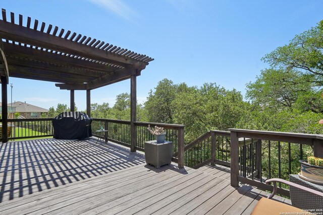 3819 Singing Water, San Antonio, TX 78253 - wooden terrace with a pergola