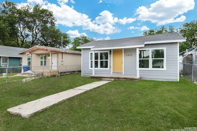 3018 Chihuahua, San Antonio, TX 78207 - ranch-style house featuring covered porch and a shingled roof
