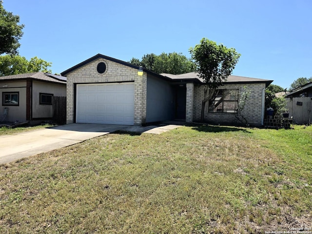 3123 Opal, San Antonio, TX 78245 - single story home featuring an attached garage, driveway, brick siding, and a front yard