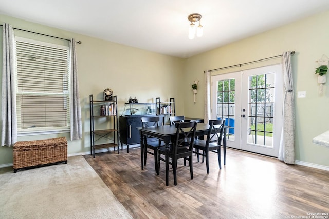 4351 E Safe Hbr, San Antonio, TX 78244 - dining area with french doors, wood finished floors, and baseboards