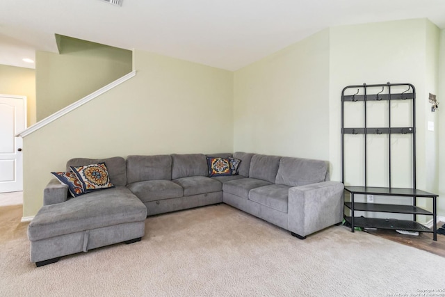 4351 E Safe Hbr, San Antonio, TX 78244 - living area featuring carpet floors and stairs
