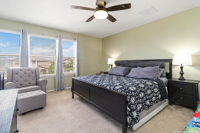 4351 E Safe Hbr, San Antonio, TX 78244 - bedroom featuring light colored carpet, baseboards, and a ceiling fan