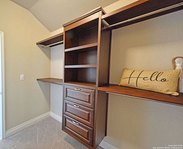 565 Rosemellow, New Braunfels, TX 78132 - spacious closet with carpet floors and vaulted ceiling