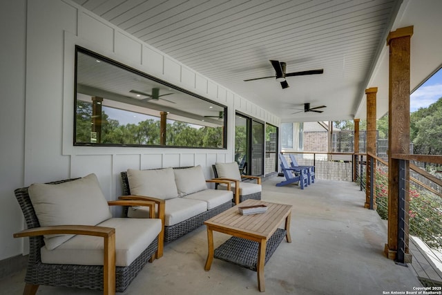 772 Lakebreeze, Canyon Lake, TX 78133 - view of patio featuring a ceiling fan and outdoor lounge area