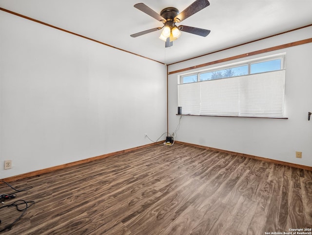 286 Goodhue, San Antonio, TX 78218 - empty room featuring wood finished floors, baseboards, and ceiling fan