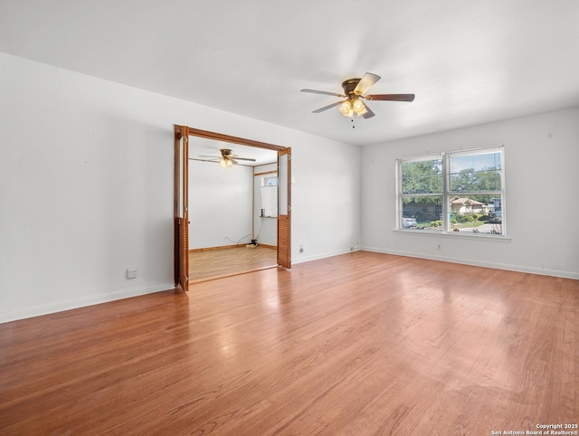 286 Goodhue, San Antonio, TX 78218 - empty room featuring ceiling fan, light wood-type flooring, and baseboards