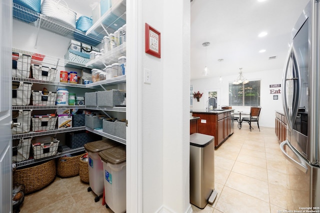 storage area featuring a sink