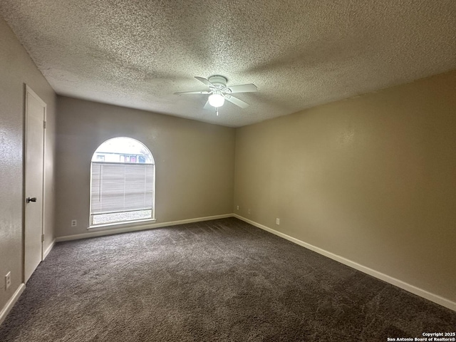 5107 Stockman Dr, San Antonio, TX 78247 - carpeted spare room featuring ceiling fan, a textured ceiling, and baseboards