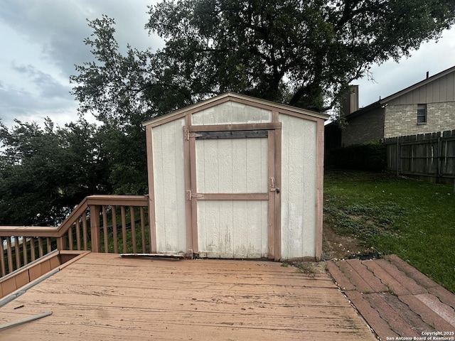 view of shed