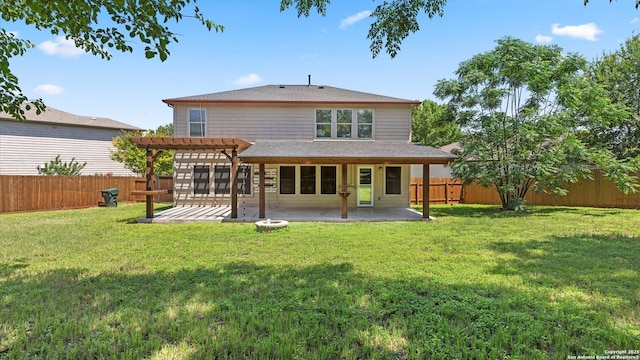 154 Sassafras, Kyle, TX 78640 - rear view of house with a pergola, a patio area, and roof with shingles