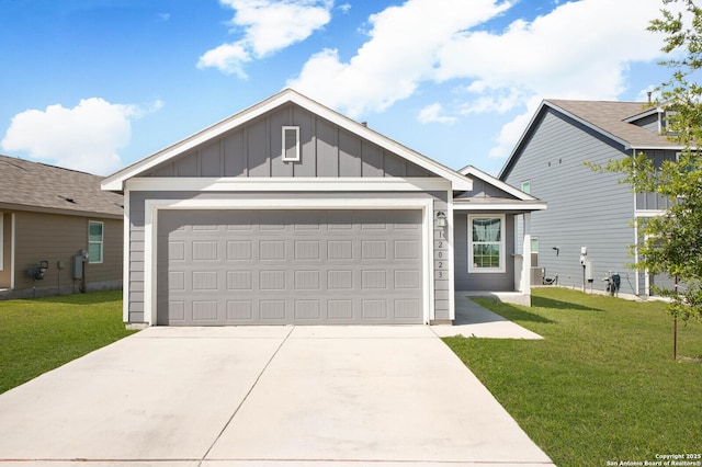 12023 Picard, San Antonio, TX 78221 - ranch-style home featuring board and batten siding, a front lawn, and concrete driveway