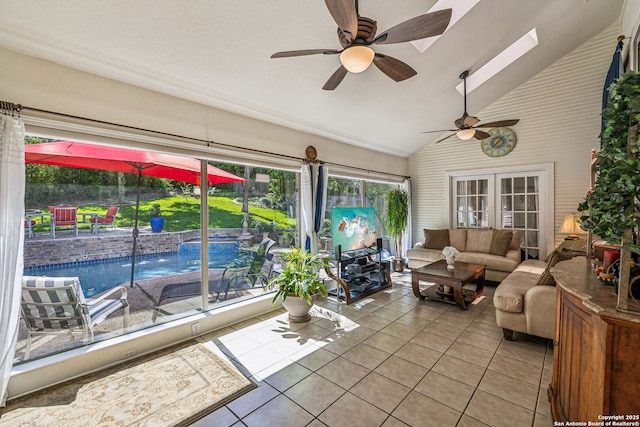 24 Rogers Wood, San Antonio, TX 78248 - sunroom / solarium featuring tile patterned flooring, lofted ceiling, and a hot tub