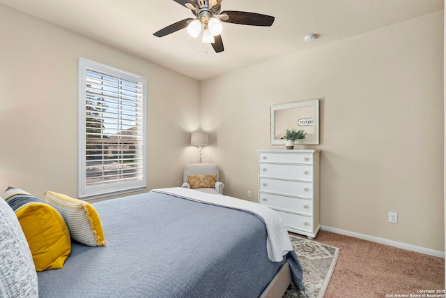 929 Cypress Ml, New Braunfels, TX 78130 - carpeted bedroom featuring baseboards and ceiling fan