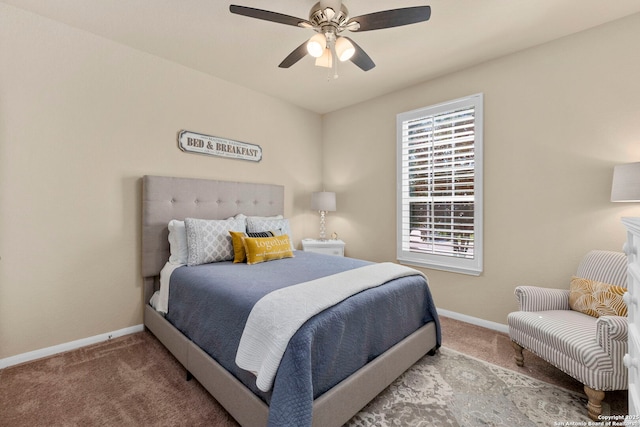 929 Cypress Ml, New Braunfels, TX 78130 - bedroom featuring carpet floors, baseboards, multiple windows, and ceiling fan