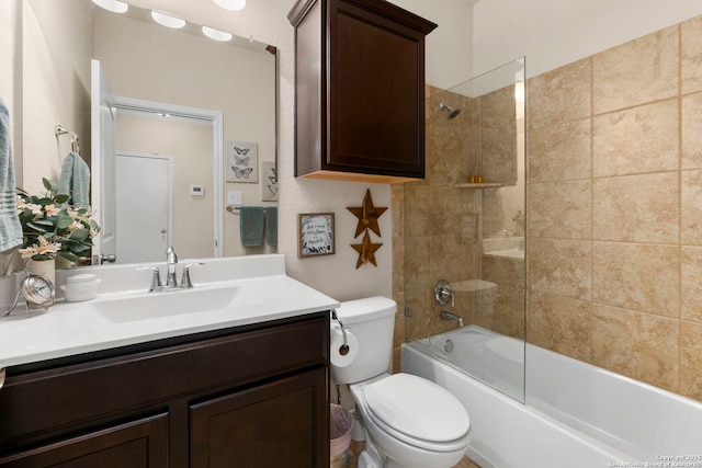 929 Cypress Ml, New Braunfels, TX 78130 - full bathroom featuring toilet, vanity, and bathtub / shower combination