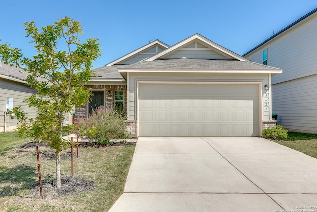 13627 Crossbow, San Antonio, TX 78253 - view of front of property featuring brick siding, concrete driveway, a garage, and a shingled roof