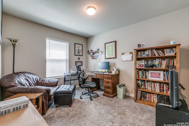 13627 Crossbow, San Antonio, TX 78253 - office area featuring carpet flooring and a textured ceiling