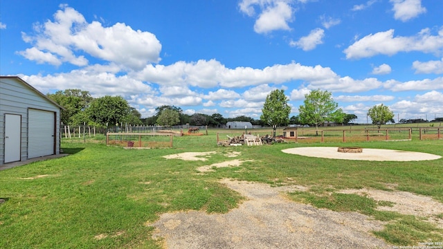 24935 Pecan Crk, San Antonio, TX 78255 - view of yard with an outdoor fire pit and a garden