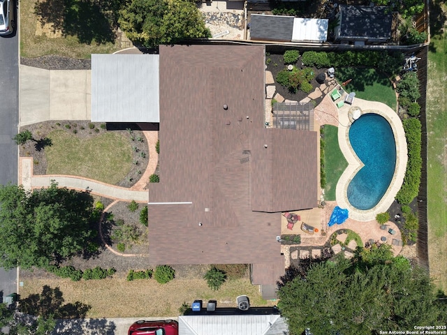 635 Brightwood Pl, San Antonio, TX 78209 - aerial view of property's location featuring a pool