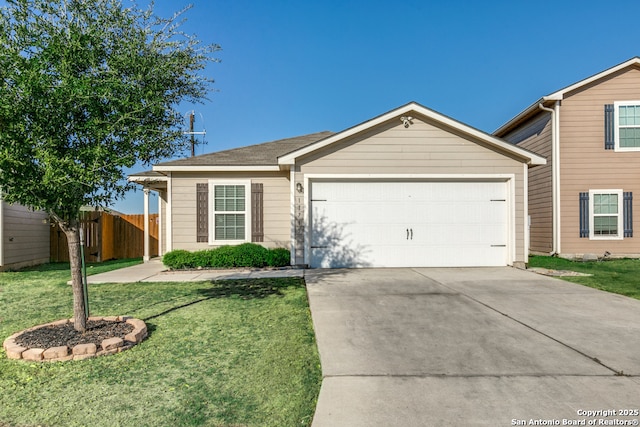 11715 Claudette St, San Antonio, TX 78252 - view of front facade featuring an attached garage and concrete driveway