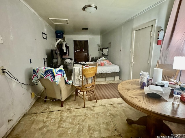941 Potomac, San Antonio, TX 78202 - miscellaneous room featuring attic access and crown molding