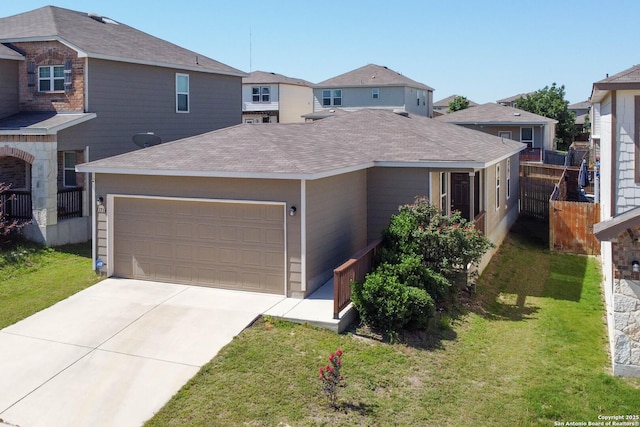 11714 Silver Sky, San Antonio, TX 78254 - view of front of home featuring a garage, driveway, roof with shingles, and a residential view