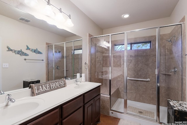 315 E Klein, New Braunfels, TX 78130 - full bath featuring a shower stall and double vanity