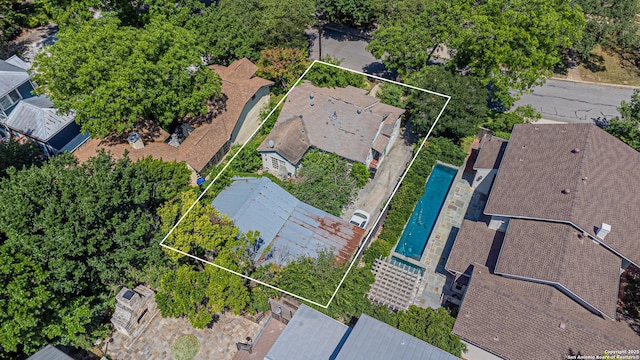210 Harrison, Alamo Heights, TX 78209 - aerial view of property and surrounding area featuring property parcel outlined