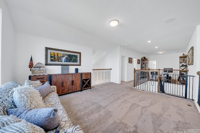 11109 Molly Run, San Antonio, TX 78254 - living area with carpet flooring, recessed lighting, and baseboards