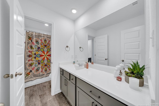 11109 Molly Run, San Antonio, TX 78254 - bathroom with vanity and a shower with shower curtain