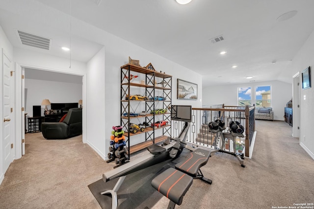 11109 Molly Run, San Antonio, TX 78254 - workout area with carpet flooring, baseboards, and recessed lighting