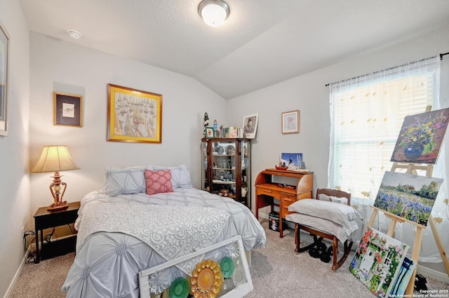 10227 Azealia Way, Boerne, TX 78006 - carpeted bedroom with lofted ceiling and baseboards