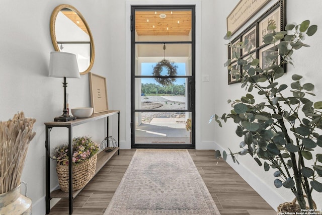 740 Sharp Spgs, Bulverde, TX 78163 - entryway with baseboards and wood finished floors