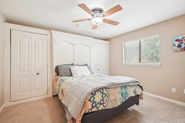 140 Should Bee, Ingram, TX 78025 - bedroom with baseboards, light tile patterned floors, and a ceiling fan
