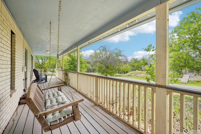 140 Should Bee, Ingram, TX 78025 - wooden deck featuring view of wooded area