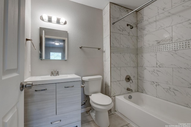 4342 Lehman Dr, Kirby, TX 78219 - full bathroom with toilet, vanity, and bathtub / shower combination