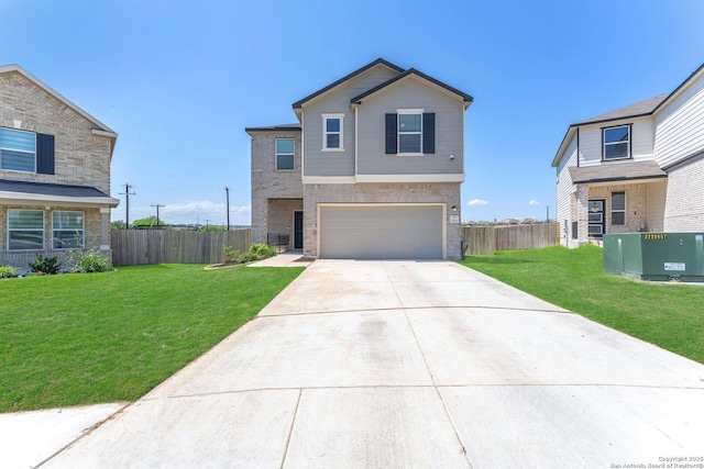 15836 Selene, San Antonio, TX 78245 - view of front facade with an attached garage, concrete driveway, and brick siding