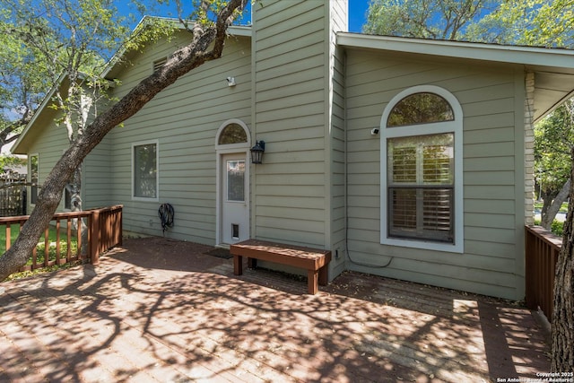 5919 Cedar Path, San Antonio, TX 78249 - rear view of property with a chimney, fence, and a patio area