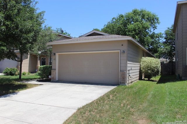 482 Walnut, Selma, TX 78154 - ranch-style house featuring an attached garage, concrete driveway, and a front yard