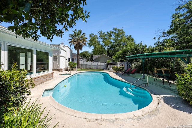 7214 N Vandiver, San Antonio, TX 78209 - view of swimming pool with a patio and a fenced backyard