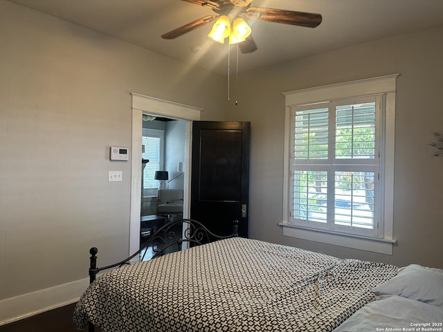539 Wickes, San Antonio, TX 78210 - bedroom featuring baseboards and ceiling fan