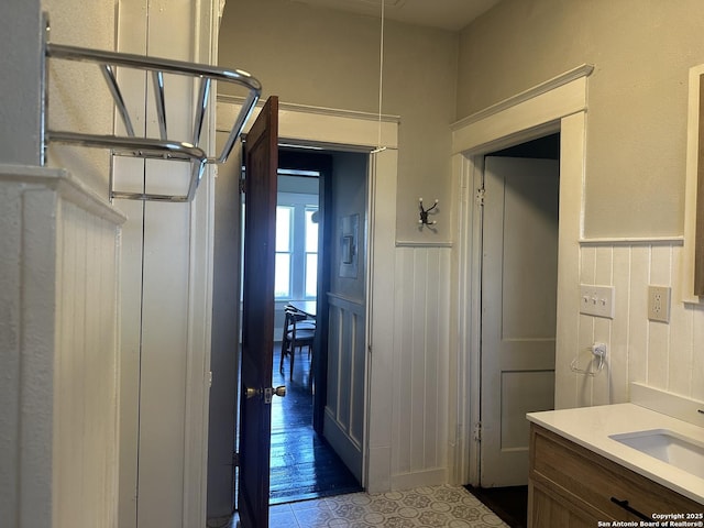 539 Wickes, San Antonio, TX 78210 - bathroom with a wainscoted wall and a sink